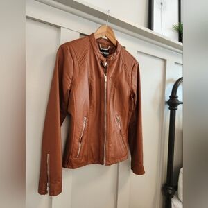 Express Vegan Leather Moto Jacket - L
